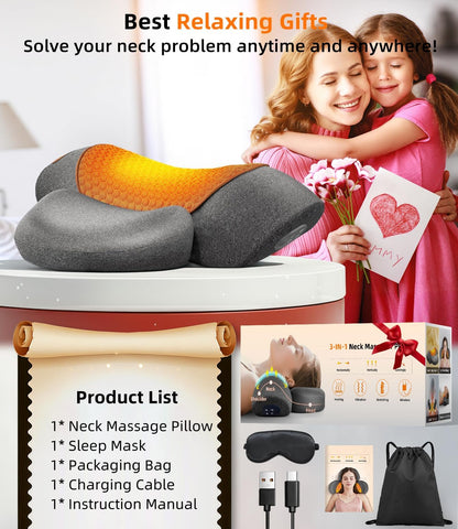 FisioRest™ 2.0: Ultimate 3-in-1 Heated Neck Massager & Shoulder Relaxer 💆‍♀️✨