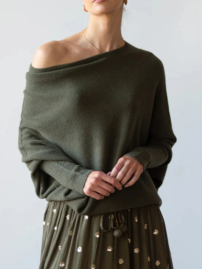 2026 Luxe Ribbed Knit Jumper Set – Oversized Batwing Sleeve Sweater & Matching Headband Autumn Winter Set 🧶🍂