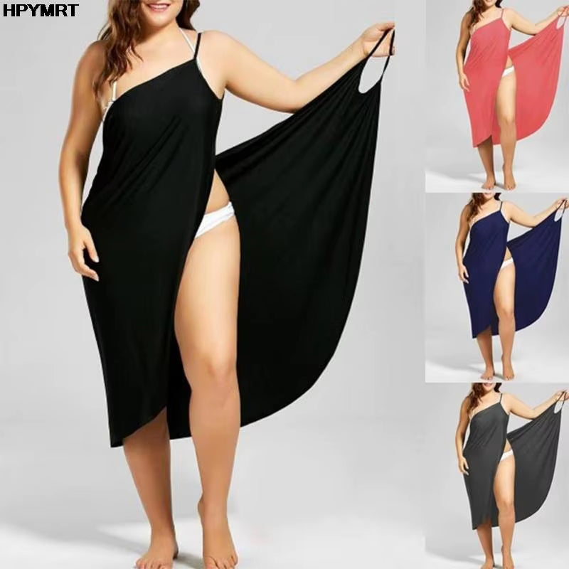 🏝️ 3-in-1 Y2K Beach Wrap Skirt & Backless Halter Top – Multi-Way Crossover Swimsuit Cover-Up | Sexy Summer Sarong Veil 🌊✨