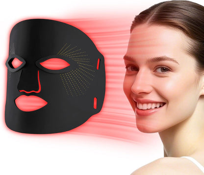 Upgraded Black LED Face Mask – 7-Color Red Light Therapy for Anti-Aging, Wrinkle Removal & Professional Skin Care ✨