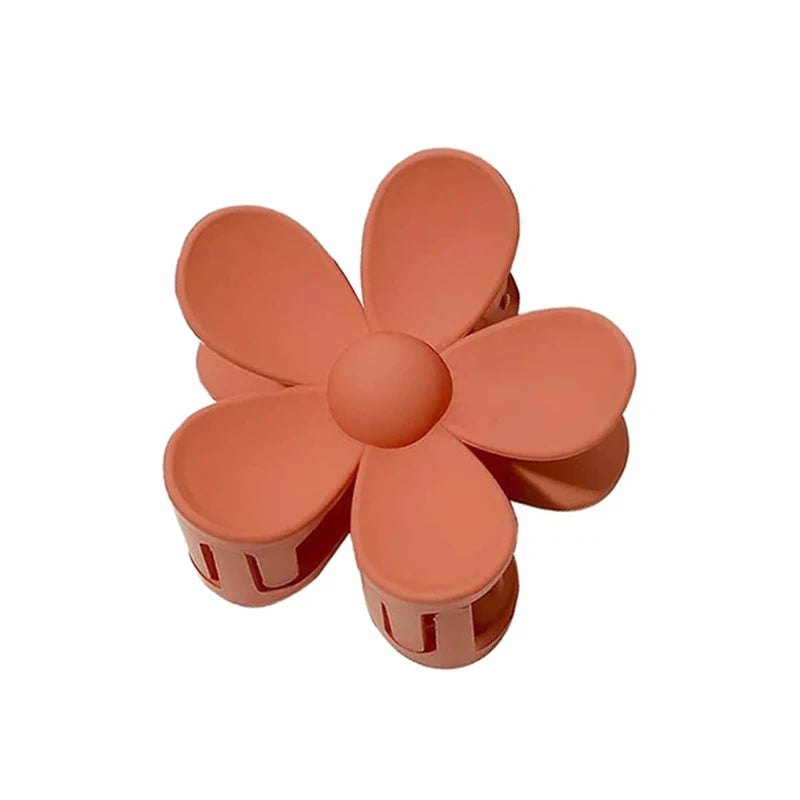 🌸 7CM Matte Frosted Flower Hair Claw – Elegant Lily Floral Shark Clip for Women & Girls  ✨🎀