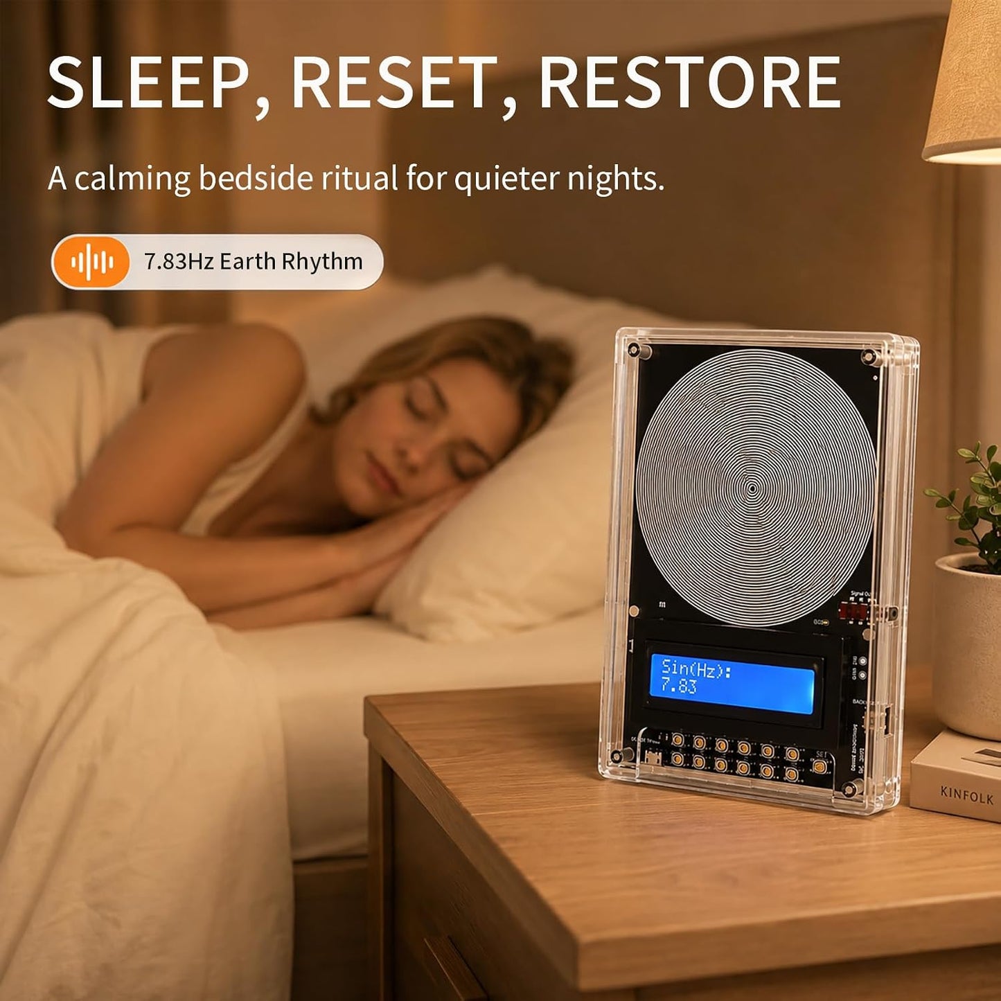 Frequency Generator for Healing Set, 7.83Hz Sine Wave Schumann Resonance Generator with Headphones Included, 0.01Hz-100Khz for Deep Sleep, Peak Focus & Office Recovery (Black) | 7.83Hz Sine Wave Schumann Resonance, Headphones Included, 0.01Hz-100Khz Range, Deep Sleep & Peak Focus