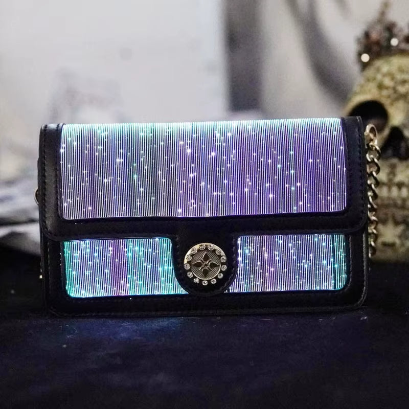 LuminaTouch™ Fiber Optic Crossbody Bag – Intelligent Glow Smart Purse