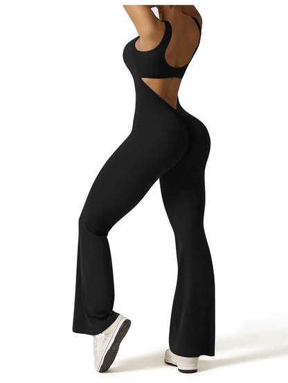 2025 Summer New Women'S Slim Hip Lift Backless Bodysuit Sexy Hottie Pullover Bodysuit Sports Yoga Wear