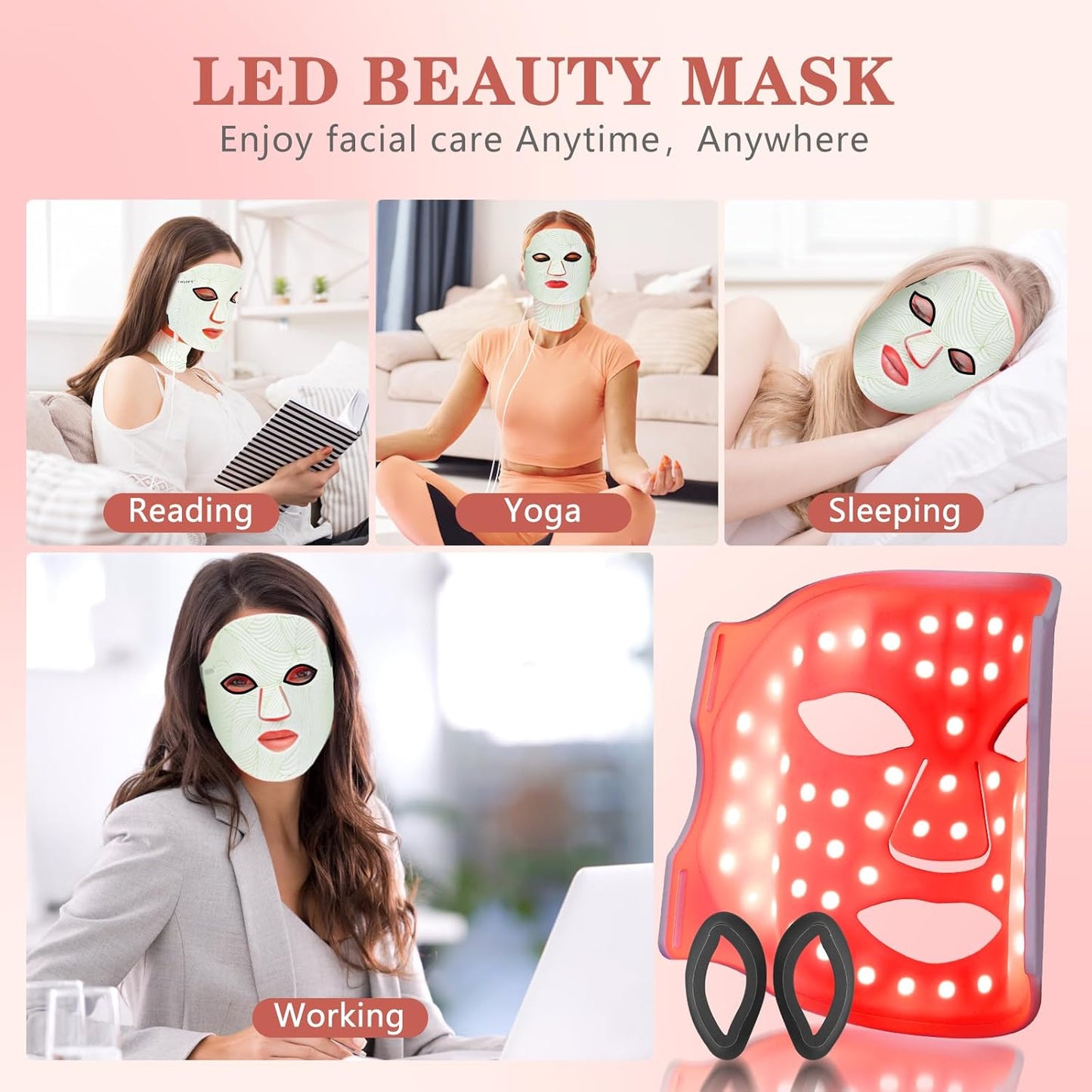 Pro 7-Color LED Face & Neck Therapy Mask – 309 High-Density Beads with 5-Level Brightness for Full-Spectrum Skin Care 🧖‍♀️