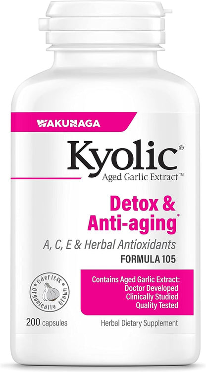 Aged Garlic Extract Formula 105, 200 Capsules (100 Servings)