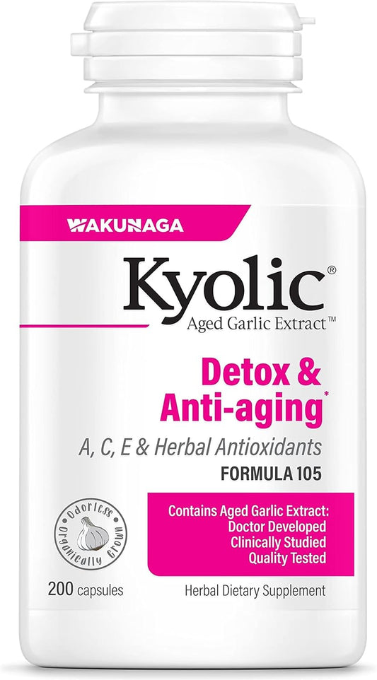 Aged Garlic Extract Formula 105, 200 Capsules (100 Servings)