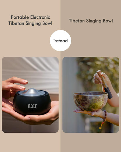 Portable Electronic Tibetan Singing Bowl, 8 Healing Frequencies (369-963Hz), Auto/Manual Mode, Vibration & Timer - USB-C Rechargeable Meditation Device for Yoga, Relaxation, Reiki, Best Gift Choice