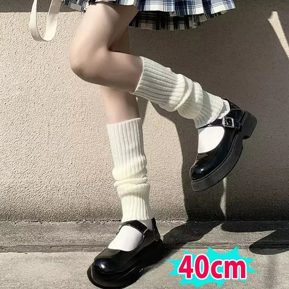 🎀 Y2K Lolita Ribbed Leg Warmers – Extra-Long Knitted Boot Cuffs & Arm Warmers | 40-70cm Soft Crochet Heap Socks for Women ❄️✨