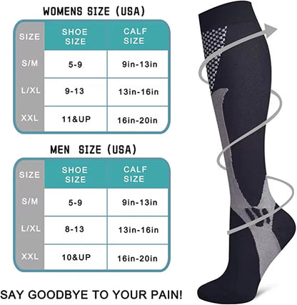 🏃‍♂️ 3 Pairs Premium Compression Socks for Men & Women Anti-Fatigue Knee Highs 🧦✨