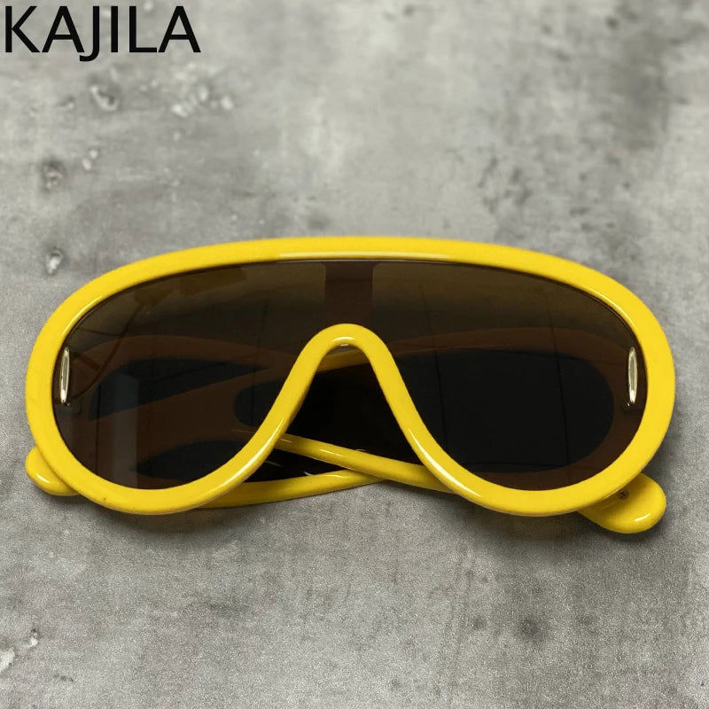 Y2K Cyberpunk Wave Mask Sunglasses – Oversized One-Piece Luxury Steampunk Goggles for Women 🌊