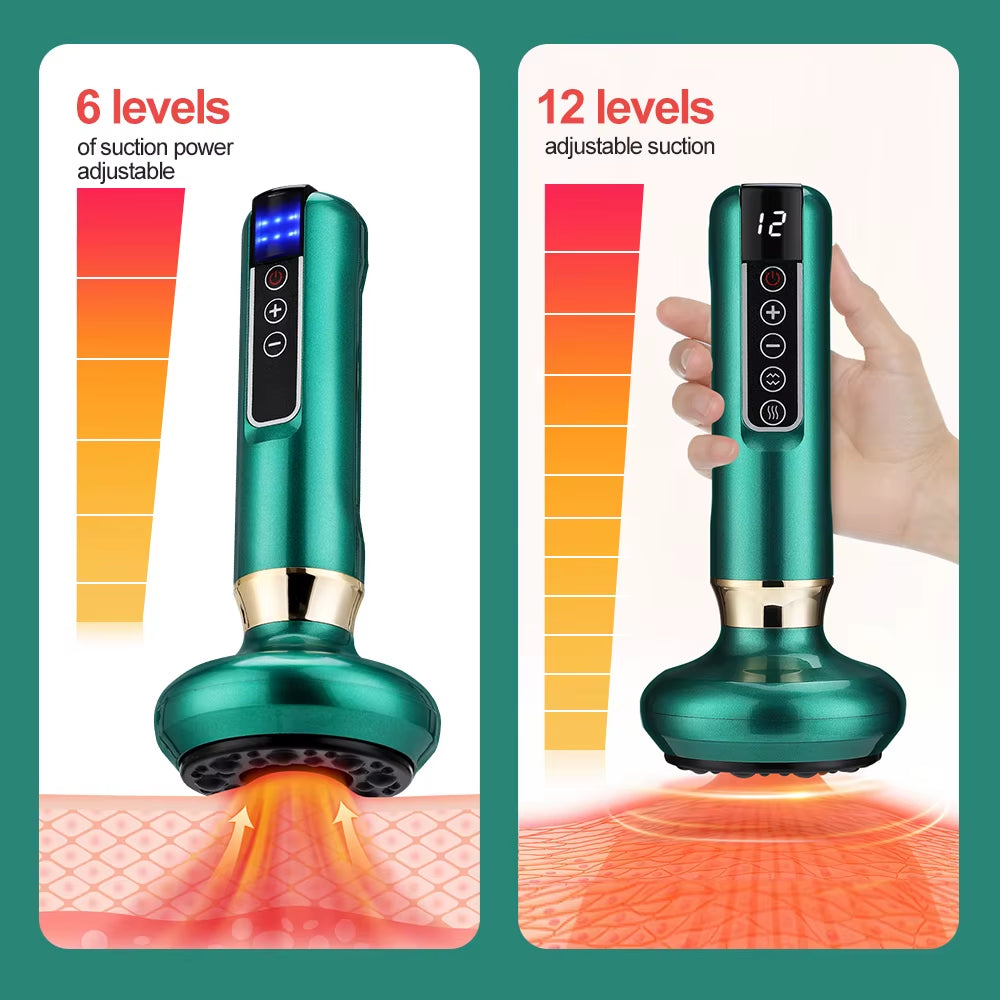 Bare N Bliss 3-in-1 Smart Cupping & Gua Sha Therapy | 12-Level Infrared Heat ✨
