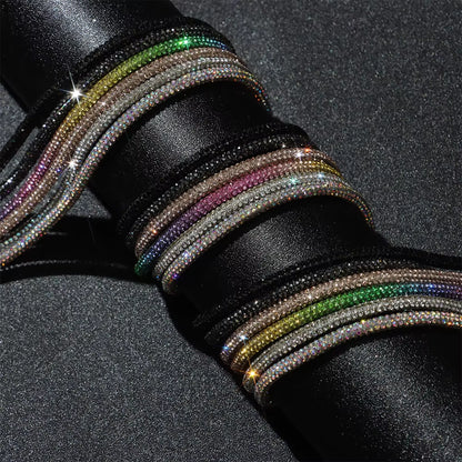 1Pc 100/120/140/160Cm Fashion Luxury Rhinestone Shoelaces Rainbow Diamond Shoelaces Casual Braiding Sneaker Laces round Shoelace