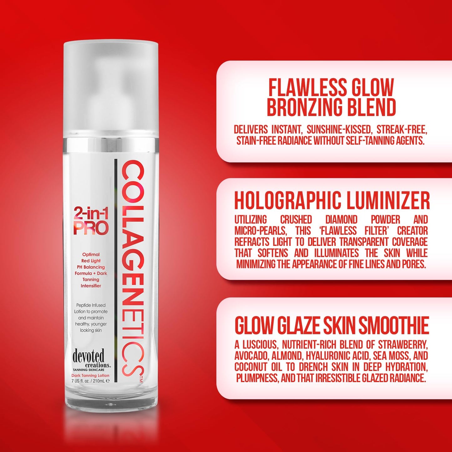 Collagenetics 2-in-1 Pro Accelerator – Firming Red Light & Tanning Prep Lotion 🌟⚡️