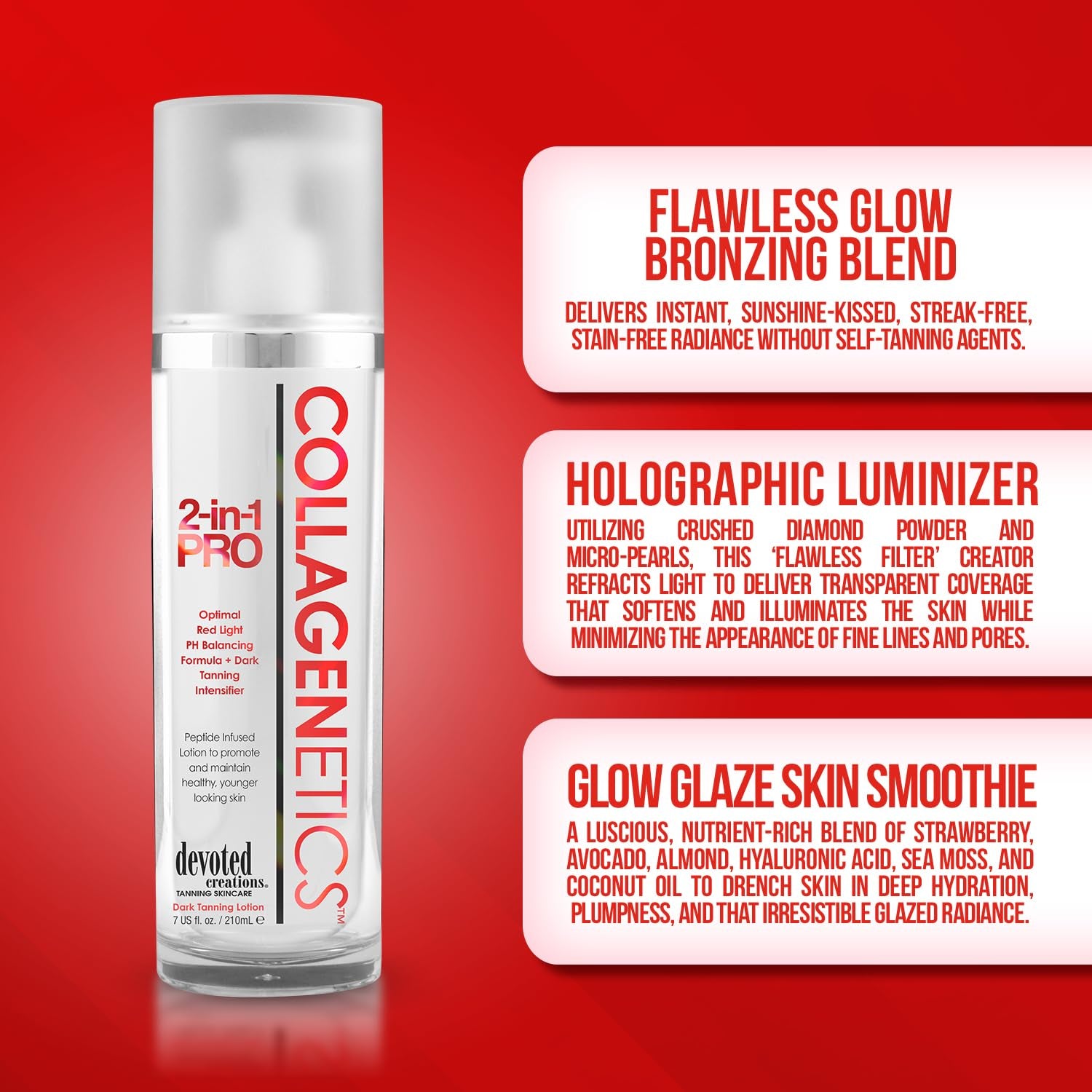 Collagenetics 2-in-1 Pro Accelerator – Firming Red Light & Tanning Prep Lotion 🌟⚡️