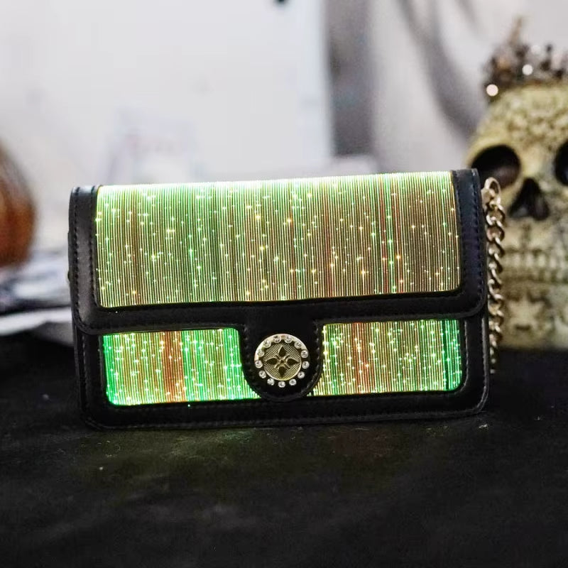 LuminaTouch™ Fiber Optic Crossbody Bag – Intelligent Glow Smart Purse