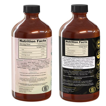 Organic Black Seed & Soursop Bitters Bundle | 64-Day Supply (32oz Each) | Vegan Wellness Tonic 🍃