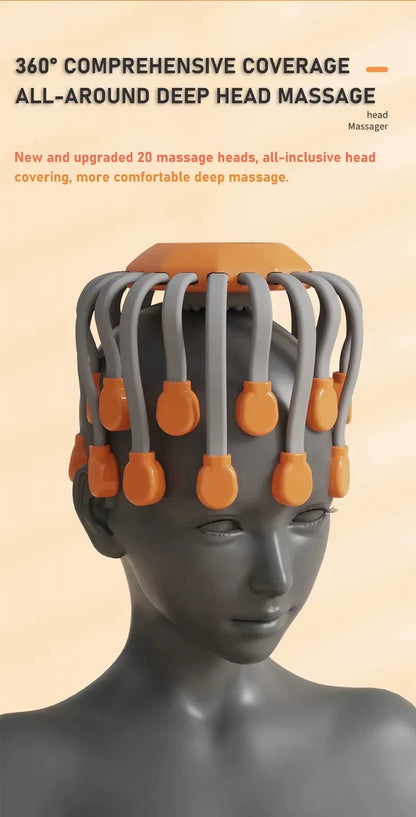 20-Node Electric Octopus Scalp Massager – Red Light Therapy & Vibration Head Scratcher for Stress Relief 🐙✨