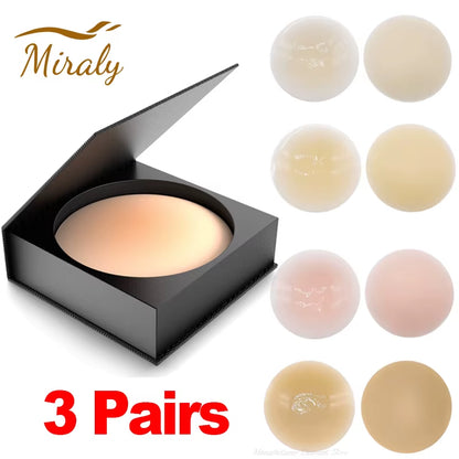 ✨ 3 Pairs Seamless Silicone Nipple Covers – Reusable Adhesive Invisible Pasties 👗💖