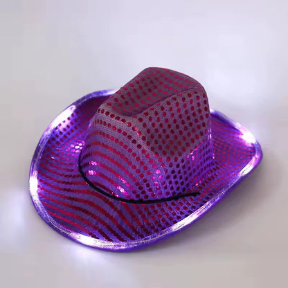 Wireless LED Disco Cowboy Hat | Flashing Neon Bachelorette Party Cap 💃