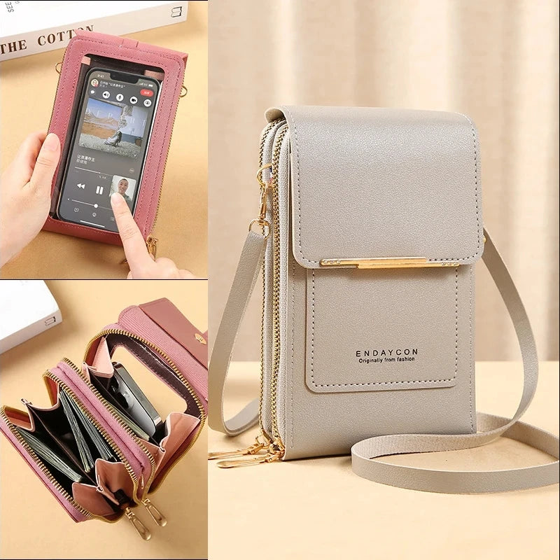 📱 Touch Screen Smart Crossbody Bag – Clear Window Cell Phone Purse & RFID Card Holder | Trendy Mini Shoulder Bag for Women ✨👜