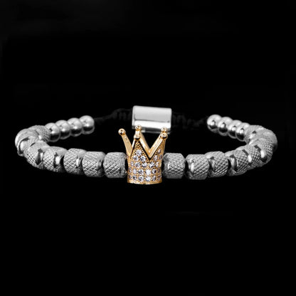 Premium Gold Crown Bracelet – Adjustable 316L Stainless Steel Bangle👑