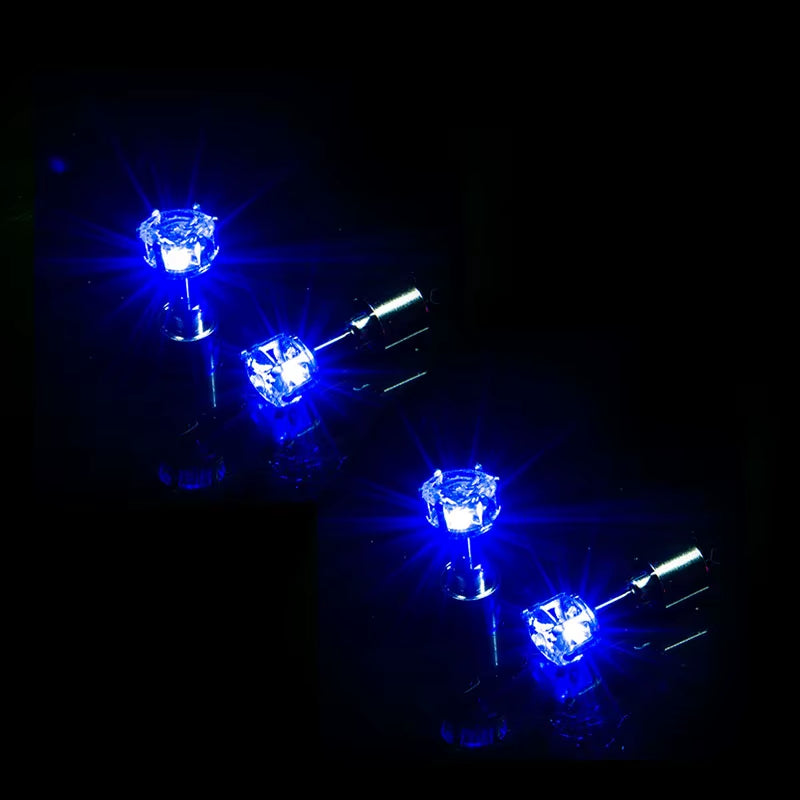 ✨ LED Light-Up Glow Earrings – Bling Crystal Studs for Clubbing, Festivals, & Gogo Dancing | 1/5 Pair Neon Party Jewelry 🌈👂