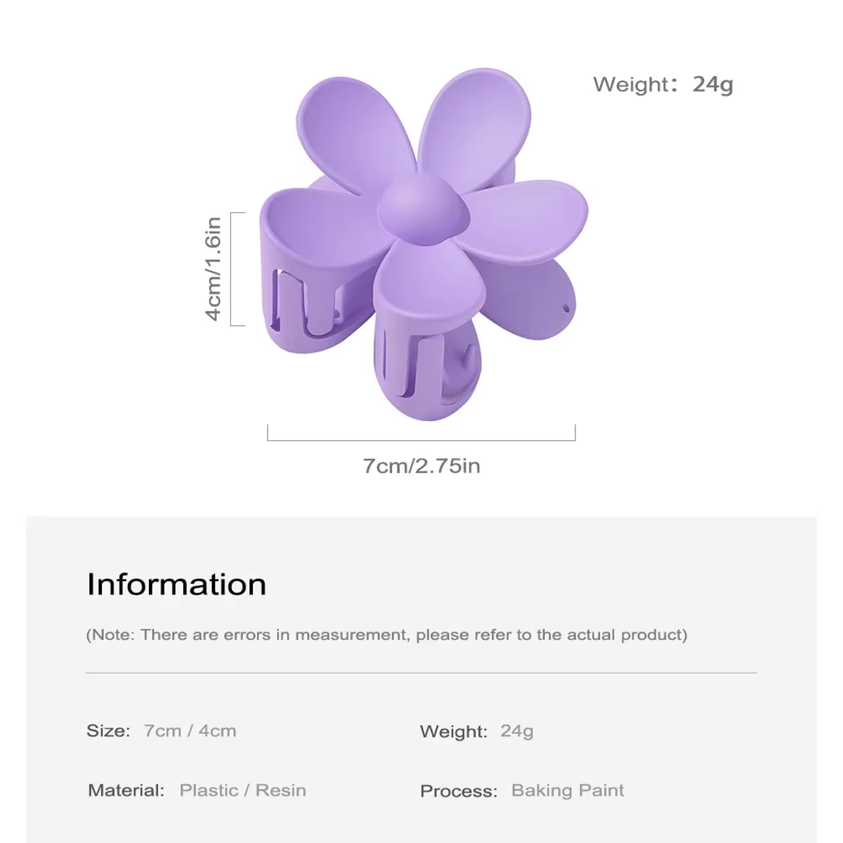 🌸 7CM Matte Frosted Flower Hair Claw – Elegant Lily Floral Shark Clip for Women & Girls  ✨🎀