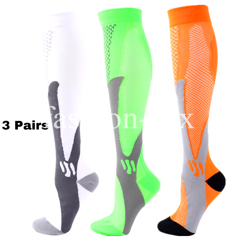 🏃‍♂️ 3 Pairs Premium Compression Socks for Men & Women Anti-Fatigue Knee Highs 🧦✨