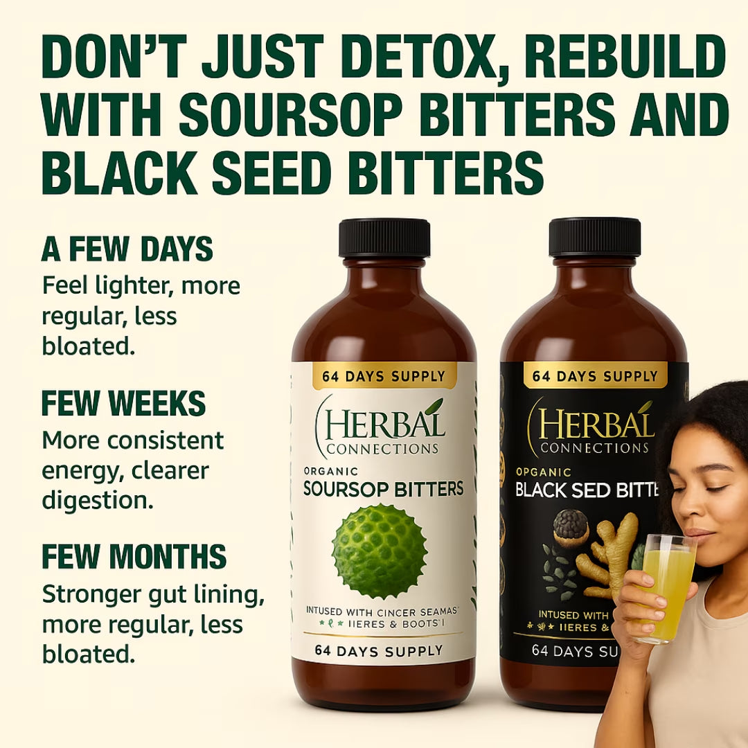 Organic Black Seed & Soursop Bitters Bundle | 64-Day Supply (32oz Each) | Vegan Wellness Tonic 🍃