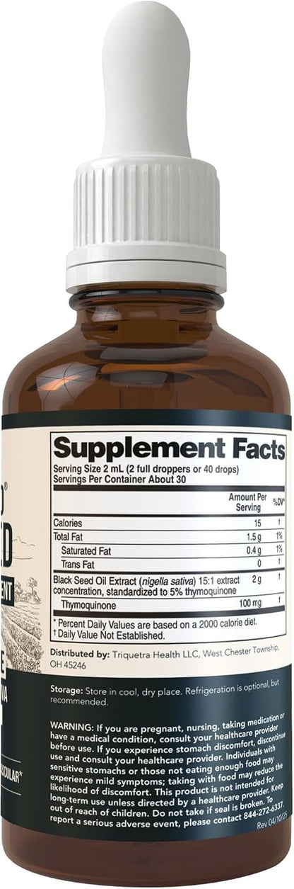 Pure Black Seed Oil Liquid | 5% Thymoquinone High Potency | Ultra-Concentrated Nigella Sativa Extract 💧