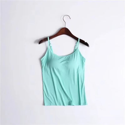 Higher Quality Solid Padded Bra Sexy Women Tops Camisole Top Women Vest Women Camisole with Built in Bra Cami Top Vest Tank Top