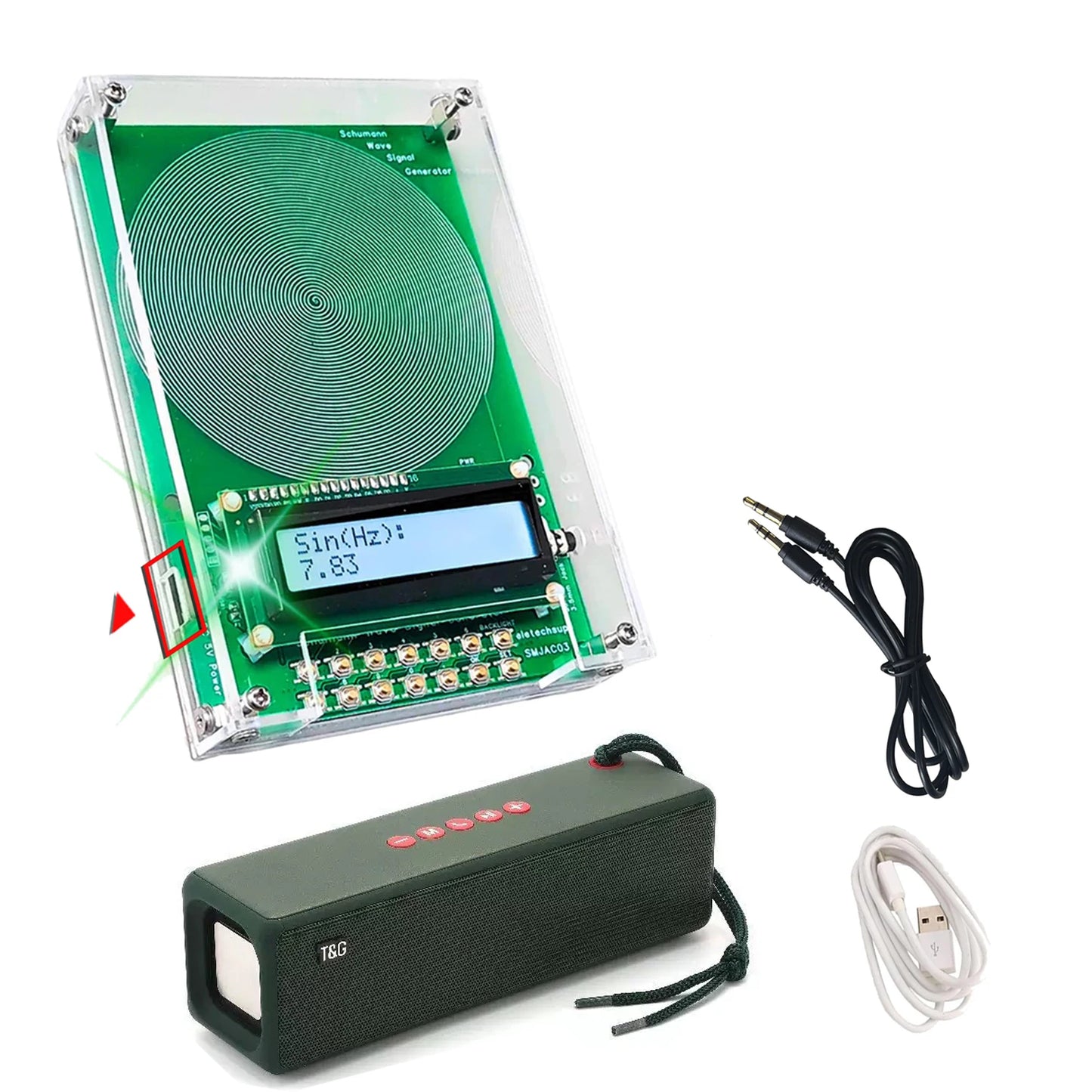 7.83Hz Schumann Waves Resonance Generator Adjustable 0.01Hz~100000Hz Ultralow Frequency Pulse Audio Resonator Type-C Interface