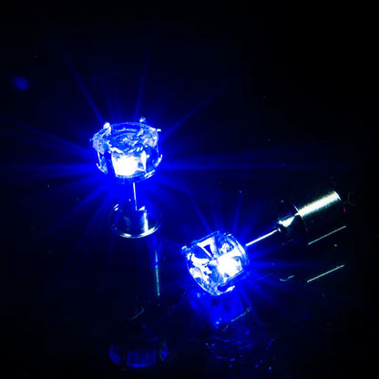 ✨ LED Light-Up Glow Earrings – Bling Crystal Studs for Clubbing, Festivals, & Gogo Dancing | 1/5 Pair Neon Party Jewelry 🌈👂