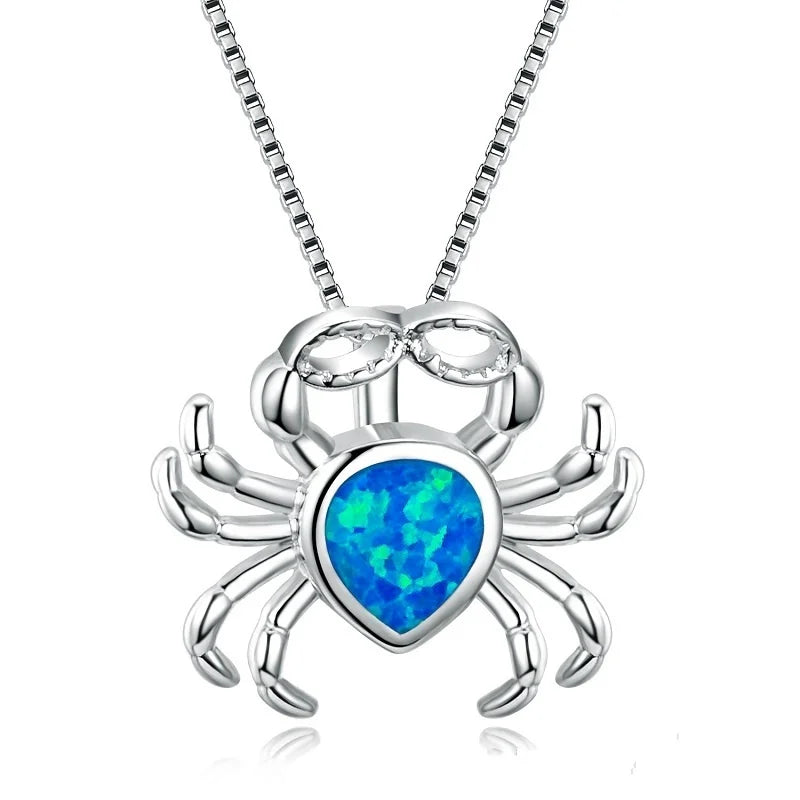 🐢 Bohemian Blue Fire Opal Sea Turtle Necklace – Shimmering Ocean Animal Pendant for Women 🌊✨