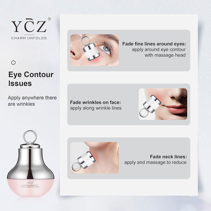 Electric Massage Eye Cream, 2-In-1 Firming Eye Moisturizer for under Eye Care, Targets Dark Circles and Fine Lines, Deep Hydration Soothes Eye Fatigue, Suitable Lightweight Texture for Daily Use