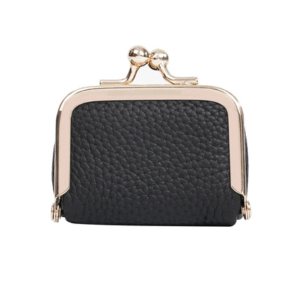 Luxury Genuine Leather Mini Accessory Box – Chic Gold Hardware Jewelry & Coin Purse 💎✨