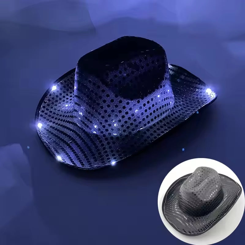 Wireless LED Disco Cowboy Hat | Flashing Neon Bachelorette Party Cap 💃