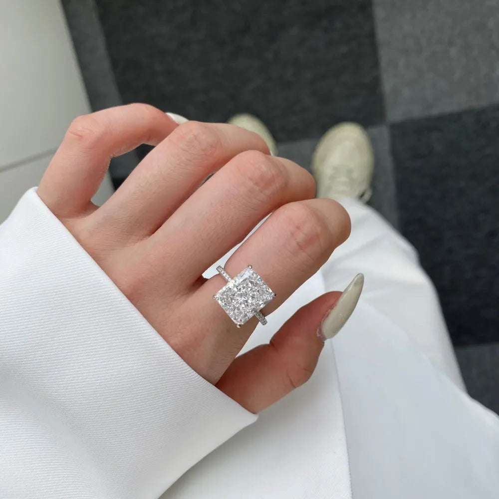 Bare N Bliss 8CT Radiant Cut "Crushed Ice" Ring | 925 Sterling Silver ✨