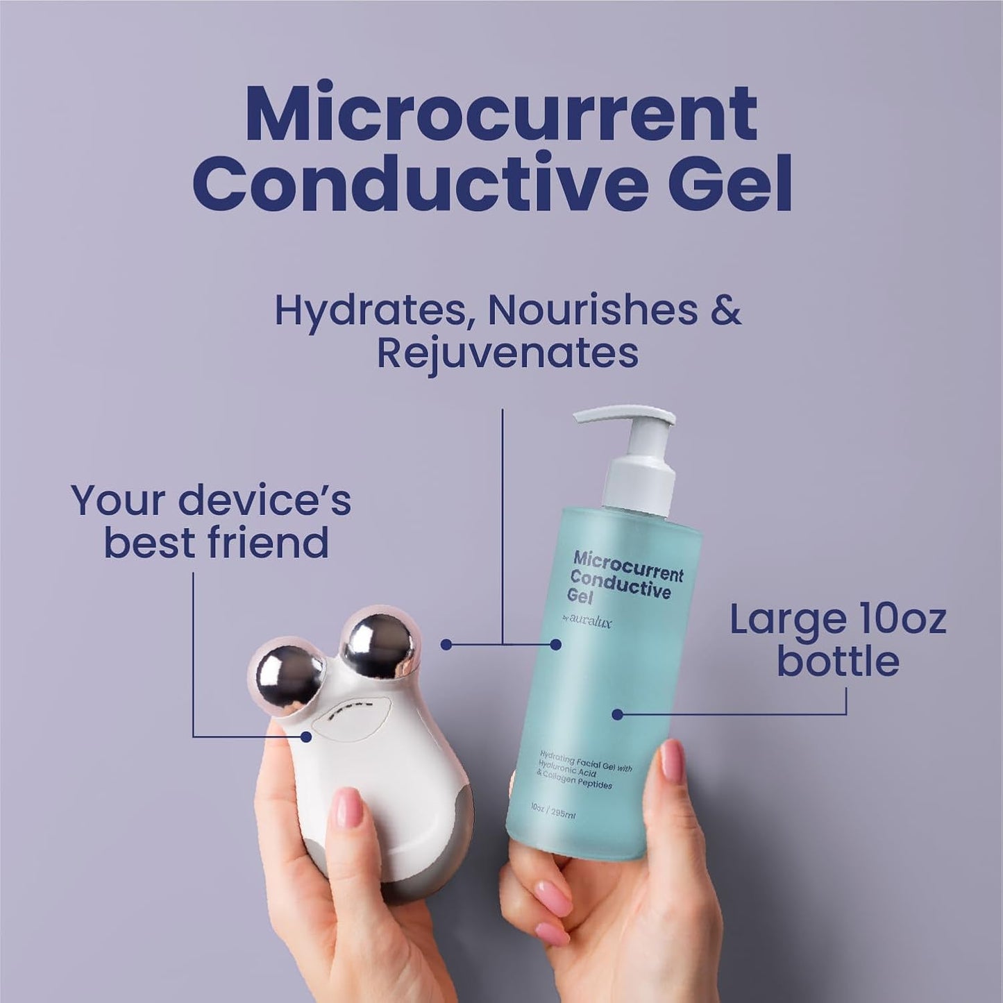 1Microcurrent Conductive Gel (10 Oz) – 24Hr Moisture Lock with Collagen & Peptides 🌟⚡️
