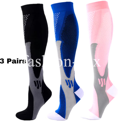 🏃‍♂️ 3 Pairs Premium Compression Socks for Men & Women Anti-Fatigue Knee Highs 🧦✨