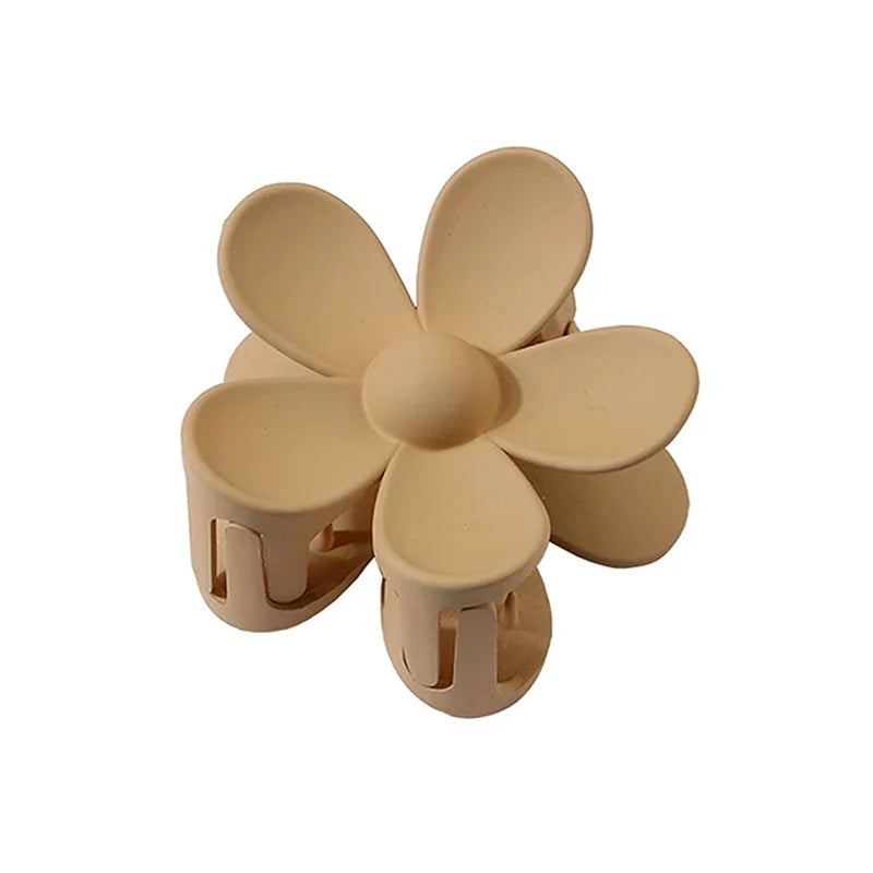 🌸 7CM Matte Frosted Flower Hair Claw – Elegant Lily Floral Shark Clip for Women & Girls  ✨🎀