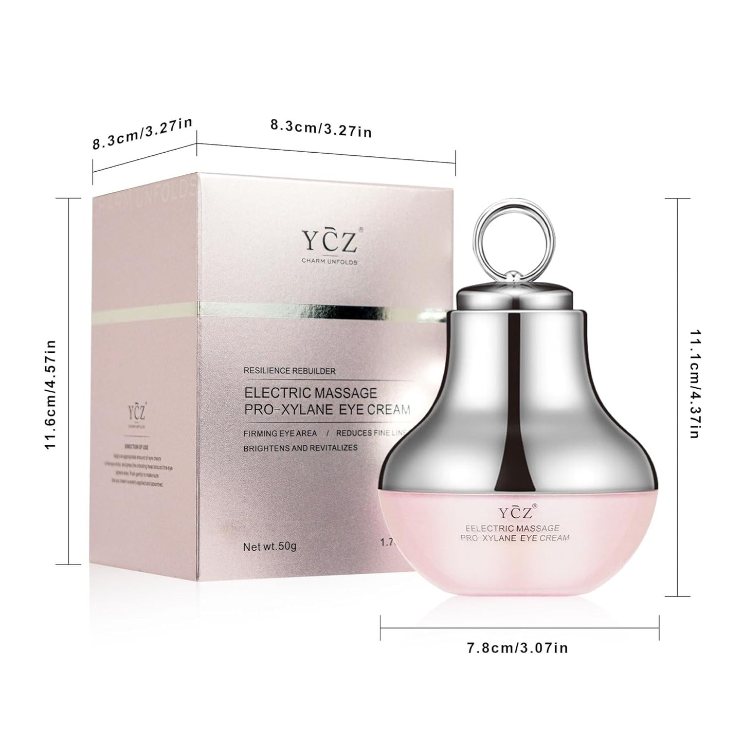 Electric Massage Eye Cream, 2-In-1 Firming Eye Moisturizer for under Eye Care, Targets Dark Circles and Fine Lines, Deep Hydration Soothes Eye Fatigue, Suitable Lightweight Texture for Daily Use