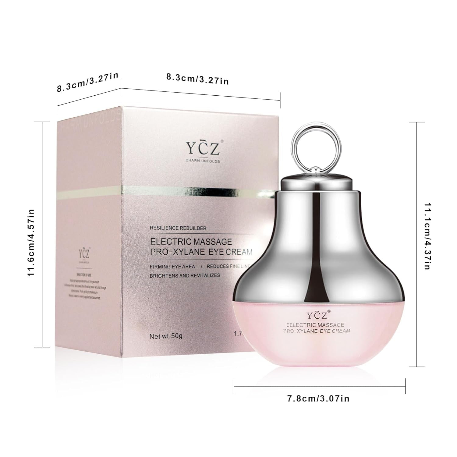 Electric Massage Eye Cream, 2-In-1 Firming Eye Moisturizer for under Eye Care, Targets Dark Circles and Fine Lines, Deep Hydration Soothes Eye Fatigue, Suitable Lightweight Texture for Daily Use