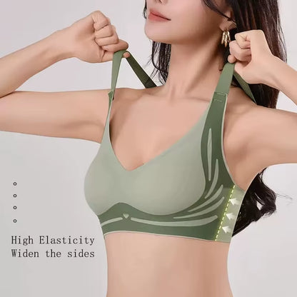 ☁️ Plus Size Super Gather Push-Up Bra – Seamless Full-Coverage Lift & Soft Wireless Support Underwear for Women ✨🧘‍♀️