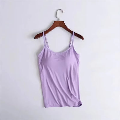 Higher Quality Solid Padded Bra Sexy Women Tops Camisole Top Women Vest Women Camisole with Built in Bra Cami Top Vest Tank Top
