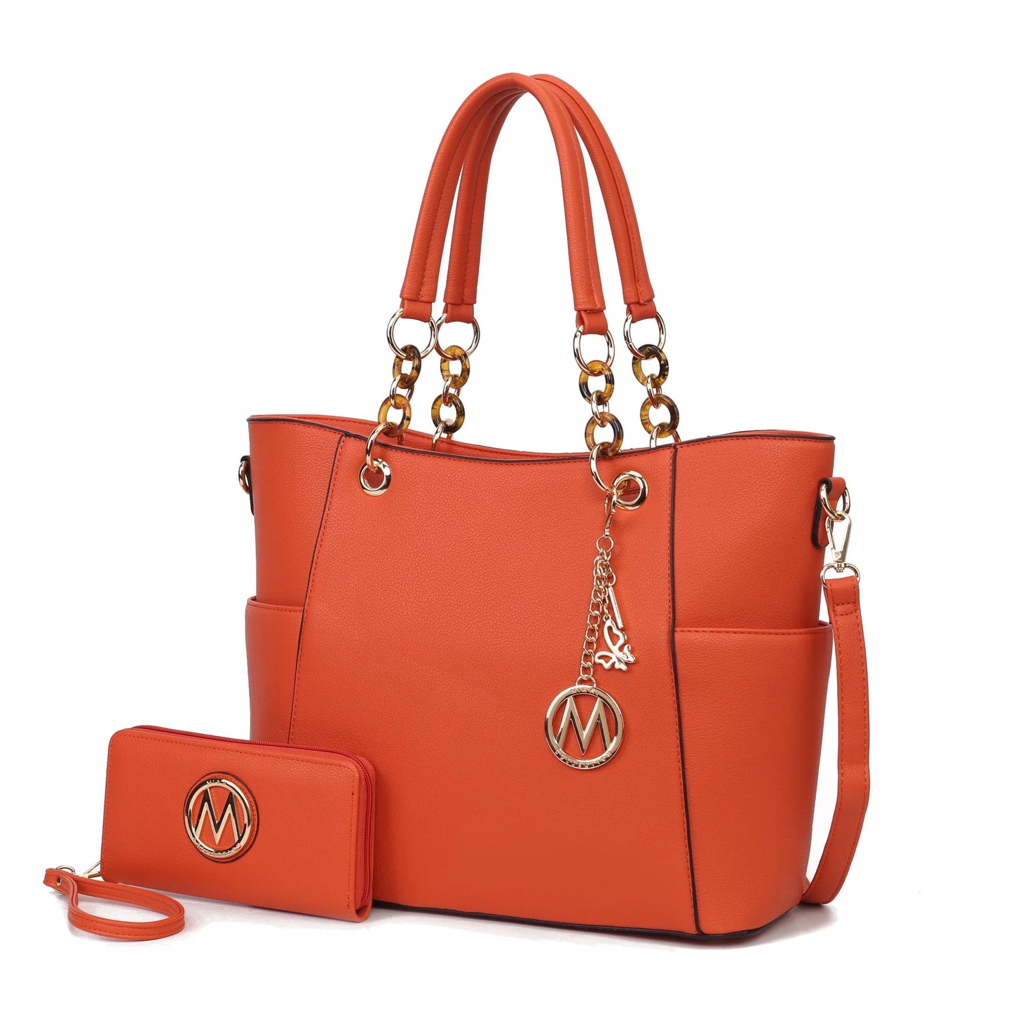 Mia K. Bonita Checker Tote & Wristlet Set – Vegan Leather 2-Piece Shopper 👜✨