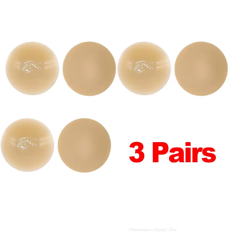 ✨ 3 Pairs Seamless Silicone Nipple Covers – Reusable Adhesive Invisible Pasties 👗💖