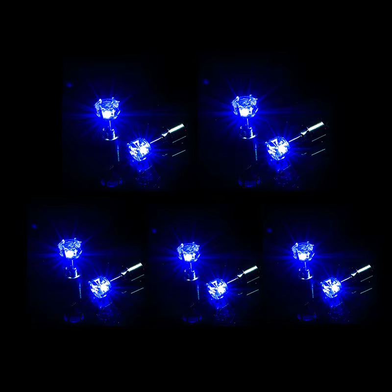 ✨ LED Light-Up Glow Earrings – Bling Crystal Studs for Clubbing, Festivals, & Gogo Dancing | 1/5 Pair Neon Party Jewelry 🌈👂