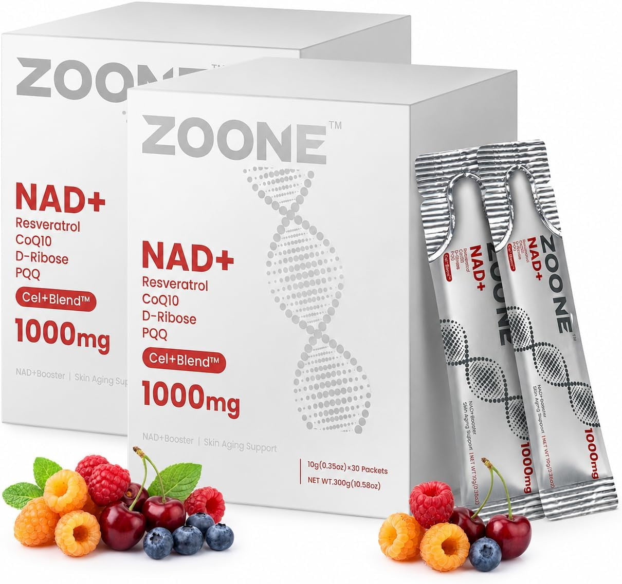NAD Supplement 1000Mg Liquid with NR, Resveratrol & PQQ, 30 Packets | NAD plus Liquid Supplement with NR, Resveratrol & PQQ; NAD+ Supports Cellular Energy & Healthy Aging for Men & Women